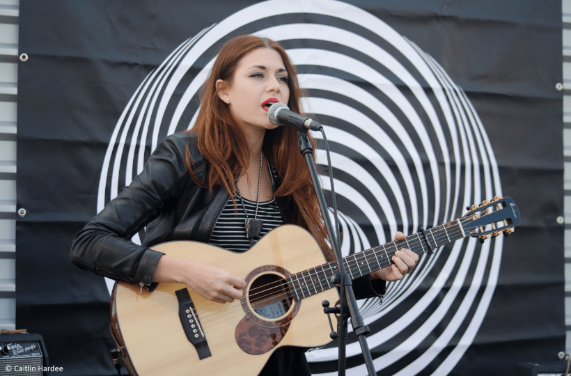 Rebecca Lovell of Larkin Poe in Berlin. Copyright: Caitlin Hardee